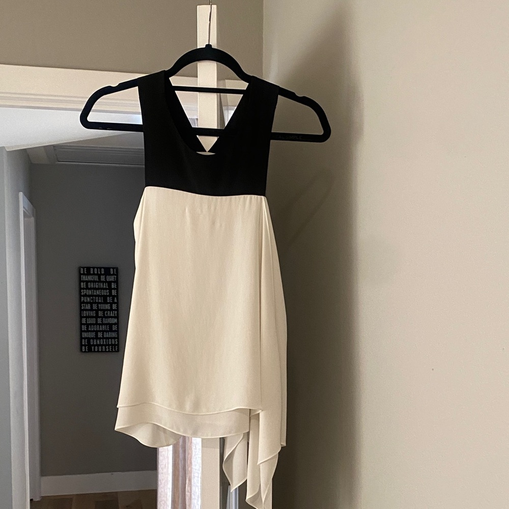 BCBG Maxazria Black and White Sleeveless Top